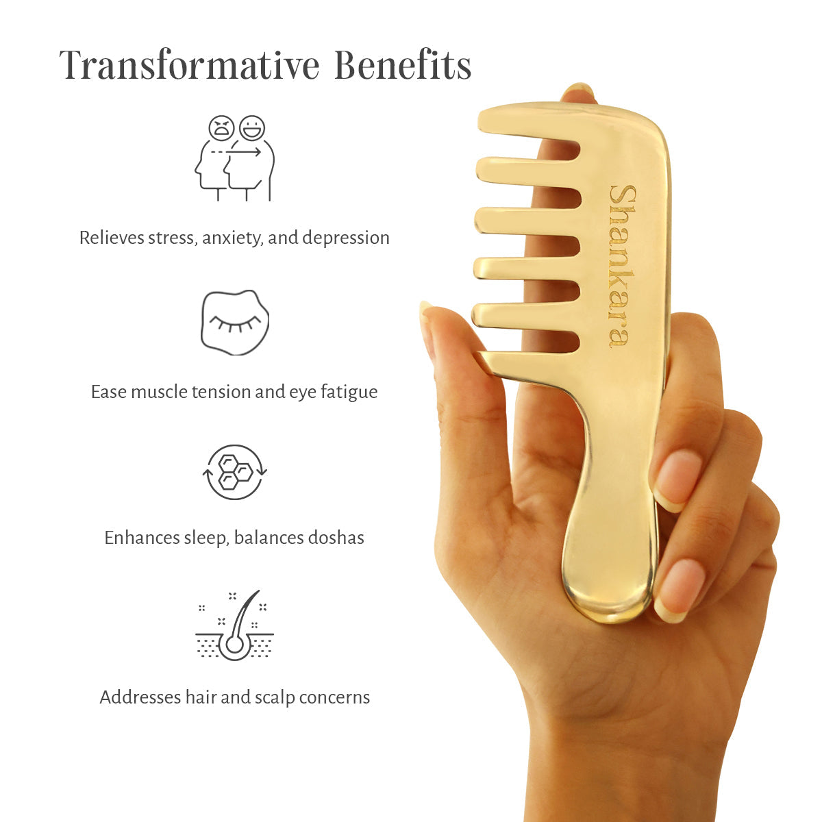 Sri Sri Tattva Kansa Hair Comb by Shankara
