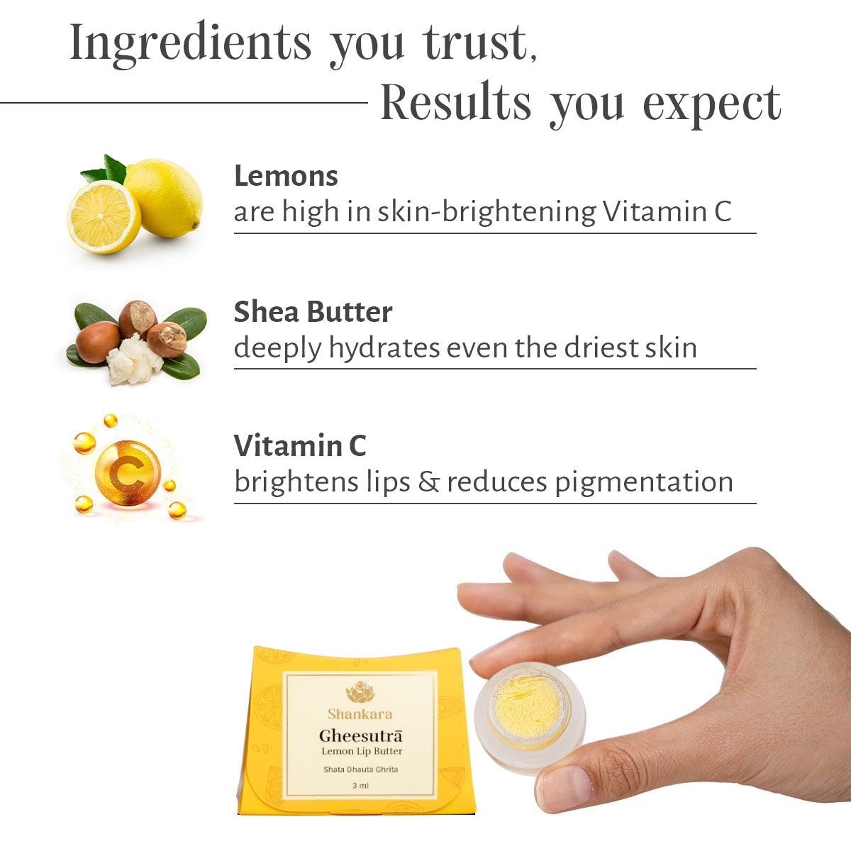 Sri Sri Tattva Gheesutrā Lemon Lip Butter