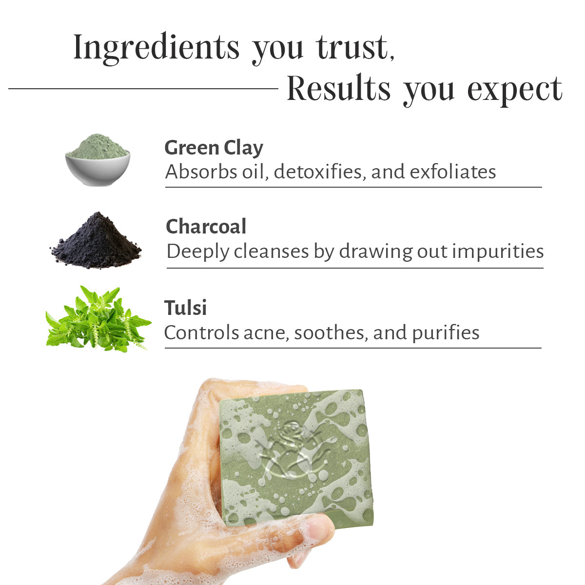 Sri Sri Tattva Purifying Body Bar – Green Clay & Activated Charcoal