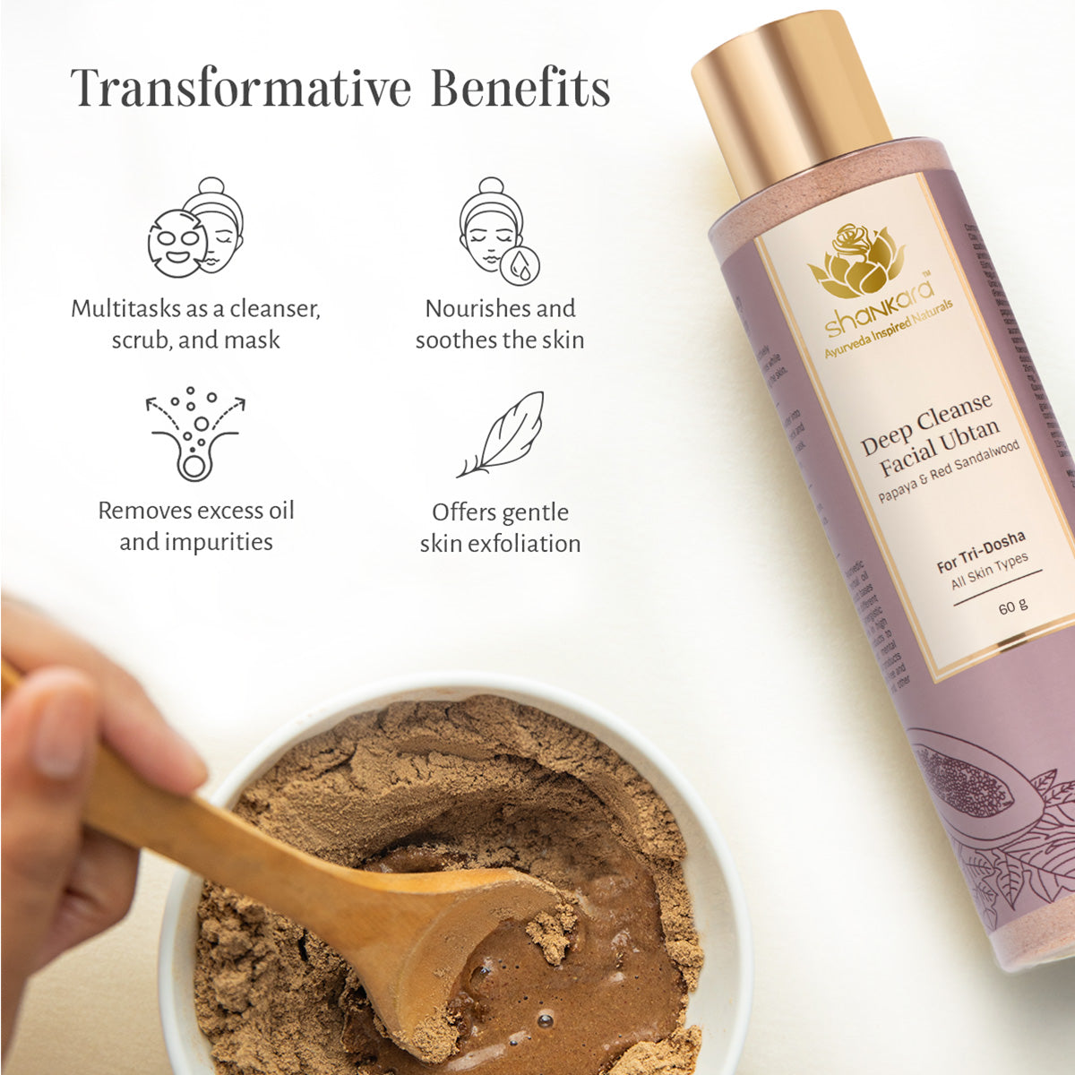 Sri Sri Tattva Deep Cleanse Facial Ubtan, by Shankara - 60 g