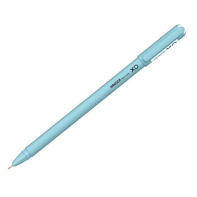 Hauser XO 0.7mm Ball Pen | Blue Ink | Smooth Low Viscosity Ink | Matte Finish | Durable Tip | Pack of 10
