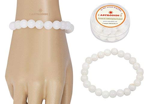 ASTRODIDI White Agate Gemstone Bracelet (Handmade & Stretchable)