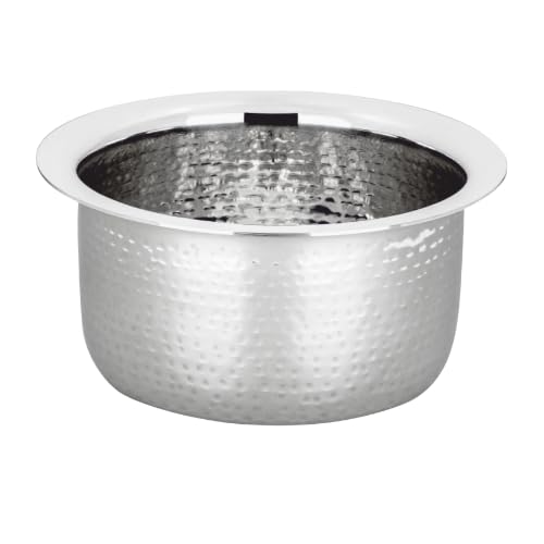 Vinod – Claro Heavy Gauge Stainless Steel Hammered Tope, 1.5 mm – Capacity 900ml