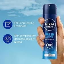 Nivea Unisex 2 Lots X Fresh Active Original 48 Hours Deodorant Spray , 150Ml