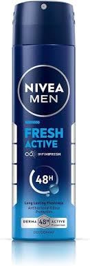Nivea Unisex 2 Lots X Fresh Active Original 48 Hours Deodorant Spray , 150Ml