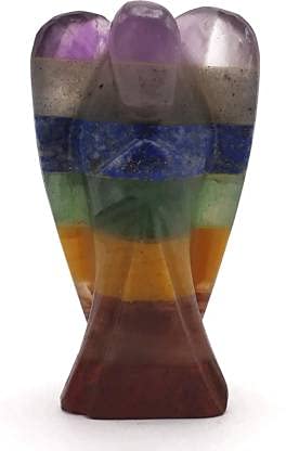 ASTRODIDI Seven Chakra 7 Chakras Angel Natural Crystal Stone Lucky Angel for Chakra Healing Size Approx 2 Inch (Multicolor)