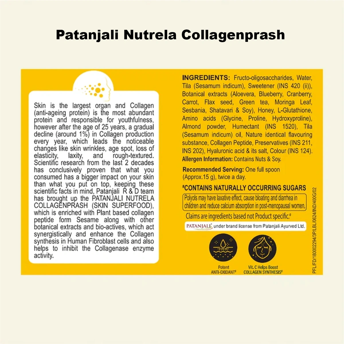 Patanjali Nutrela Collagenprash+ Dates & Almond Spread (400G+180G)