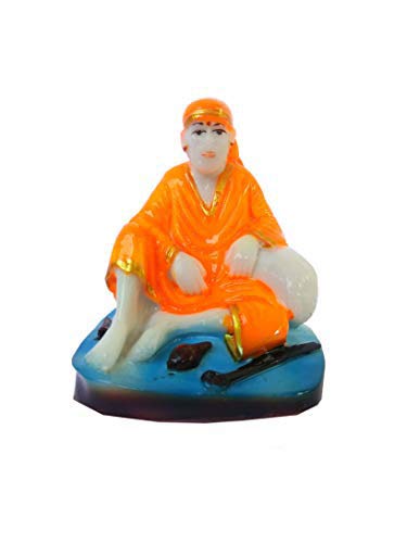 SHINDE EXPORTS Shirdi Saibaba Marble Idol for car Dashboard and Gifting (2.5 inches)
