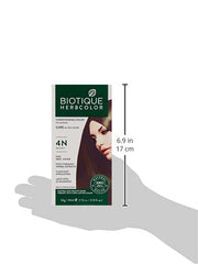 Biotique Herbcolor Conditioning Hair Colour l Ammonia Free Hair Color l 9 Organic Herbal Extracts l Natural and Healthy Shine l 50g + 110ml| Brown 4N (Pack of 4)