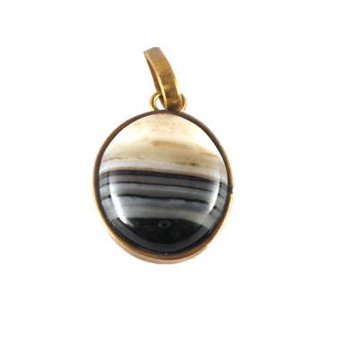 ASTRODIDI Black Stone Sulemani Hakik Pendant with Lab Report