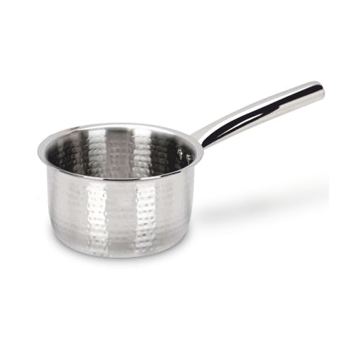 Vinod – Claro Heavy Gauge Stainless Steel Hammered Sauce Pan, 1.5 mm – (16cm)