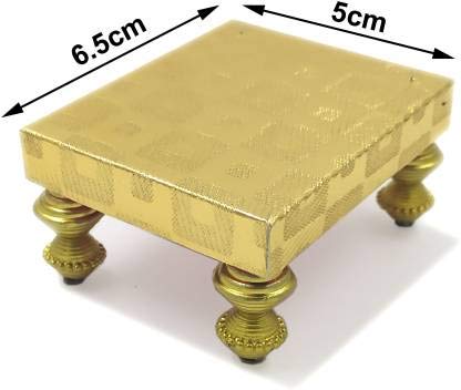 SHINDE EXPORTS Wooden Meenakari Bajot Velvet chowki for Idols and Pooja Articles (Multicolour)