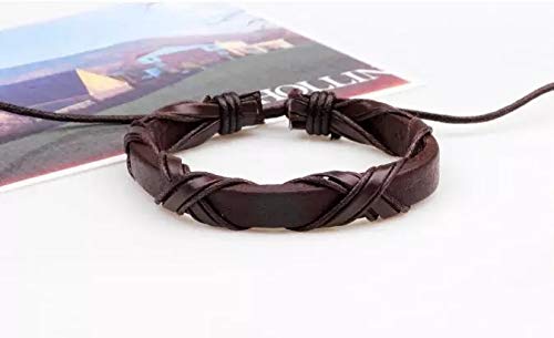 6pcs Latest Collection Genuine Leather Bracelet Wraps Casual Wear Skin Friendly Stylish Bracelets for Men Boys by Shining Diva Fashion