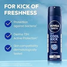 Nivea Unisex Fresh Active Deodorant Spray (Active Deo + Cool Kick Deo), 1 Count