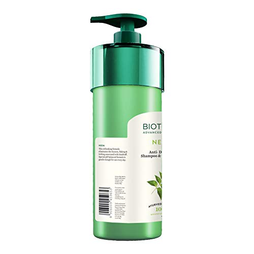 Biotique Fresh Neem Anti Dandruff Shampoo and Conditioner | Controls Dandruff | Eliminates Dryness, Flaking, and Itching | Hair Looks Fresh and Lustrous |Suitable for All Skin Types | 800ml