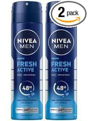 Nivea Unisex 2 Lots X Fresh Active Original 48 Hours Deodorant Spray , 150Ml