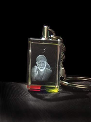 SHINDE EXPORTS Shirdi Saibaba Crystal Key Chain for car Bike and Home