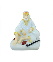SHINDE EXPORTS Lord Saibaba Marble Idol 3 inches for car Dashboard and Gifting