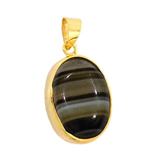 ASTRODIDI Black Stone Sulemani Hakik Pendant with Lab Report