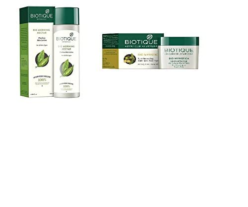 Biotique Bio Morning Nectar Flawless Lightening Lotion, 120m & Biotique Bio Wheat Germ Youtheful Nourishing Night cream, 50g