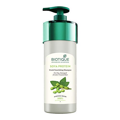 Biotique Bio Soya Protein Fresh Nourishing Shampoo | Repairs Dry and Damaged Hair |Maintains pH Balance |Promotes Healthy Shiny Hair| Prevents Color Fading | All Skin Types | 800ml