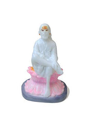 SHINDE EXPORTS Shirdi Sai Baba Marble Idol 4 inches, Superior Glossy and Smooth Finish (White)