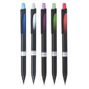 Hauser Auto Gear 0.7mm Mechanical Pencil - Pack of 4 | Click Once & Keep Writing | Extra Dark & Breakage Resistant 2B Lead | Eraser At The Top For Quick-Erasing | 10 FREE 2B Leads With Each Pack