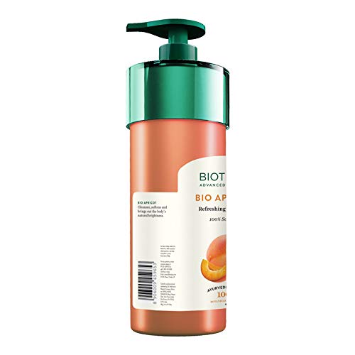 Biotique Apricot Refreshing Body Wash | Keeps Skin Fresh and Clean | Brightens Skin and Reducing Dark Spots | 100% Botanical Extracts | Suitable for All Skin Types | 800ml (Pack of 3)