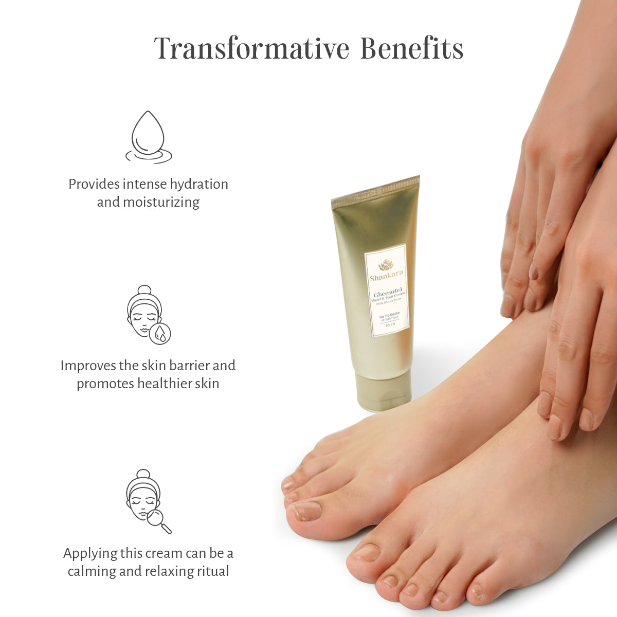 Sri Sri Tattva Gheesutrā Hand and Foot Cream - 60 ml by Shankara