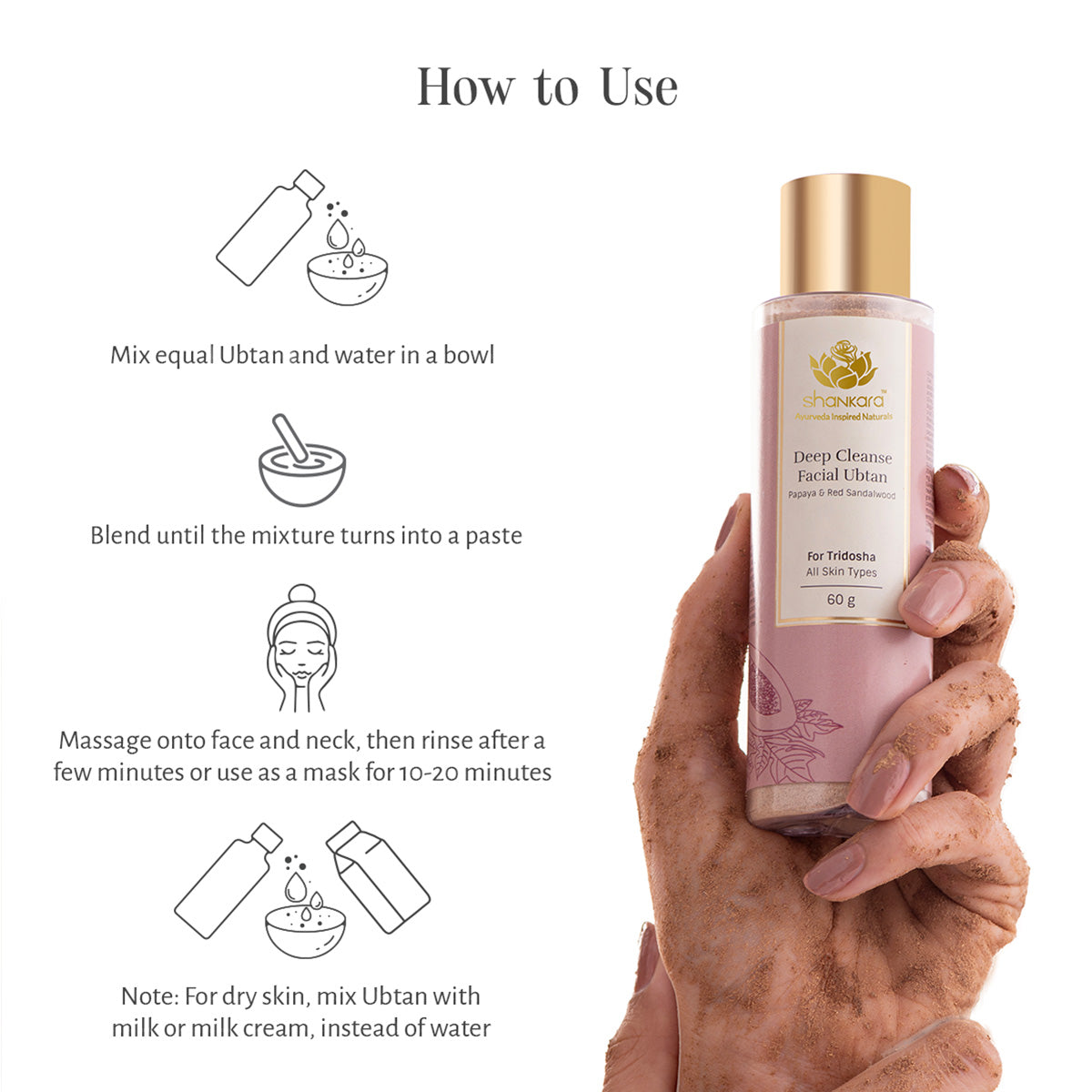 Sri Sri Tattva Deep Cleanse Facial Ubtan, by Shankara - 60 g