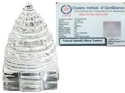 RUDRADIVINE Religious Item Lab Certified A1 Sphatik Shree Yantra Sculpture (12-15 g)