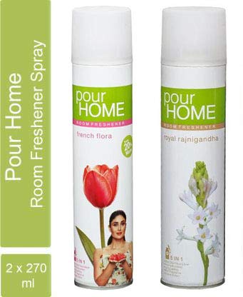 Pour Home Room Freshener French Flora + Royal Rajanigandha 270 Ml (Pack of 2) Spray