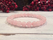 ASTRODIDI Rose Quartz Crystal Healing Love Stone Bracelet | Original Rose Quartz Love Attraction Handmade Stretchable 8 mm Beads Gemstone Bracelet
