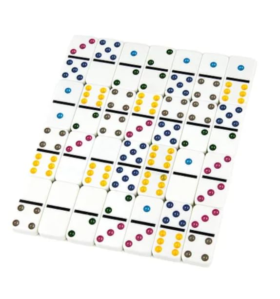 Toy Imagine Double Six Color Dot Dominoes Set