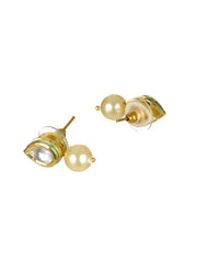 Priyaasi Kundan Pearl Black Bead Gold-Plated Mangalsutra