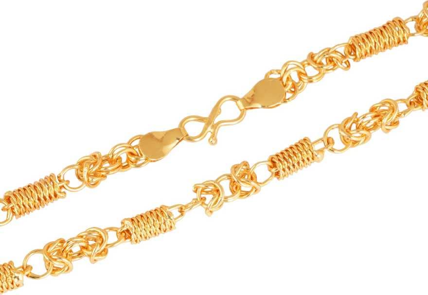 ASTRODIDI Stylish Heavy Golden color Gold Plated Brass Neck Chain | Exclusive Neck Fancy Chain for Men Women Girls Boys