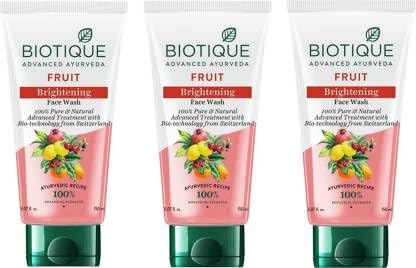 BIOTIQUE Fruit Brightening 150 ml (Pack of 3) Face Wash (450 ml)