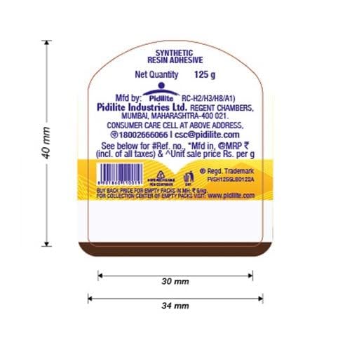 Pidilite Fevicol SH, 125g - Ultimate woodworking adhesive | Easy to use | Durable | Sets in 2-3 hours