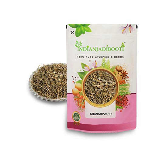 IndianJadiBooti Shankhpushpi (400g Pack Of 2) | Convolvulus Pluricaulis | Dried Whole Herb (Panchang) for Memory, Focus & Sleep | Natural Brain Tonic | Shankhapushpi | Raw & Cleaned