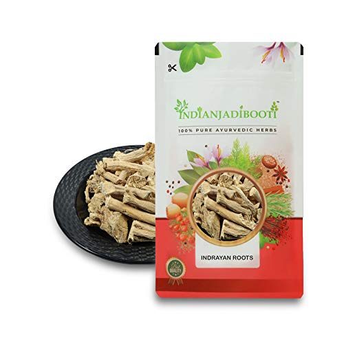 IndianJadiBooti Indrayan Root (Citrullus Colocynthis) - Indravaruni/Bitter Apple Root - For Grey Hair Reversal Oil & Foot Massage - Natural & Dried - 100g