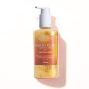 Suroskie Bloom Glaze Brightening Glow 2-in-1 Body Scrub Wash with Glycolic Extract, Liquorice & Niacinamide for Tan Removal & Even Skin Tone - Exfoliating Shower Gel for Women & Men