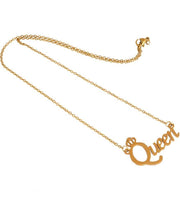 ASTRODIDI Fancy Stylish Queen Letter Locket With Chain Gold-plated Stainless Steel Pendants Locket