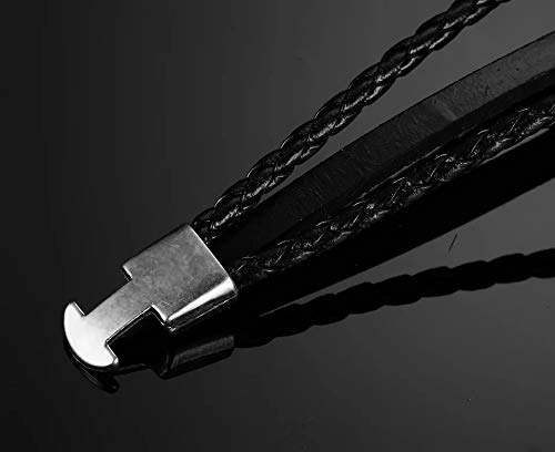 Shining Diva Fashion Leather Multi Strand Bracelet for Men and Boys