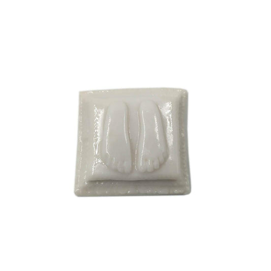 SHINDE EXPORTS Marble charan paduka for god puja (5x5cm White)