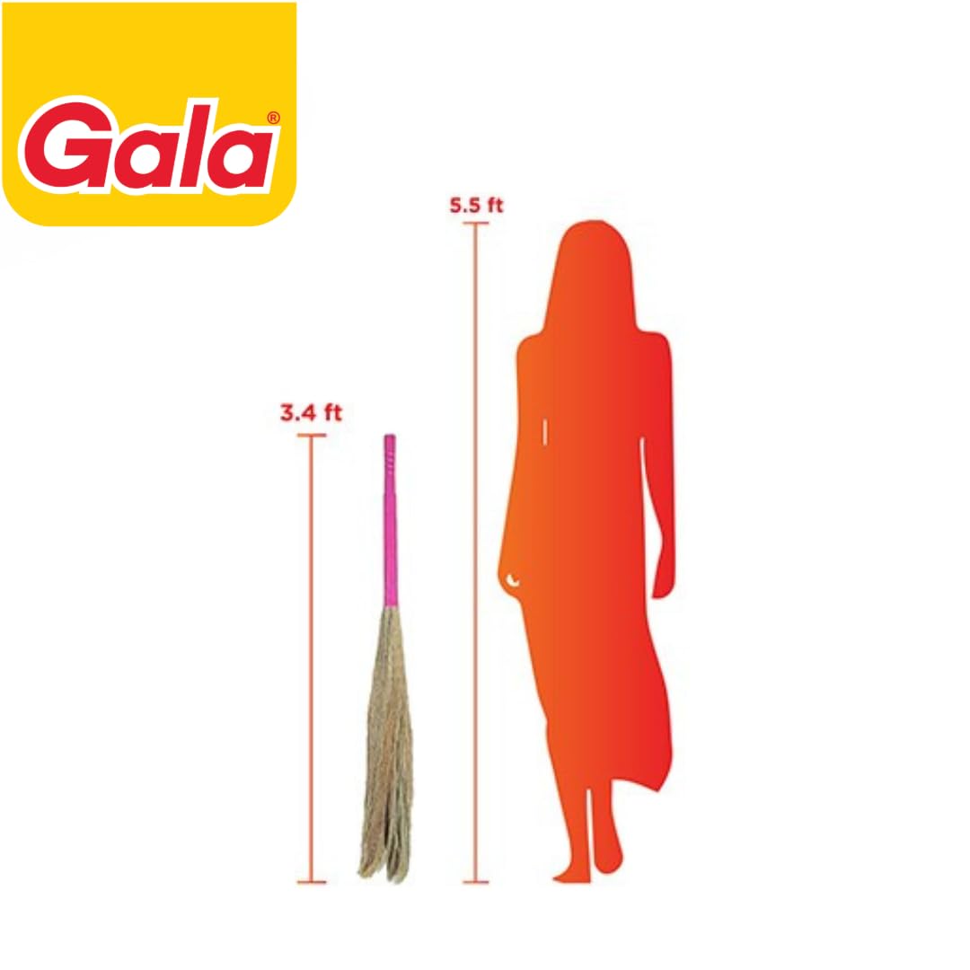 Gala King Kong Grass Floor Broom - Pack of 1, Pink