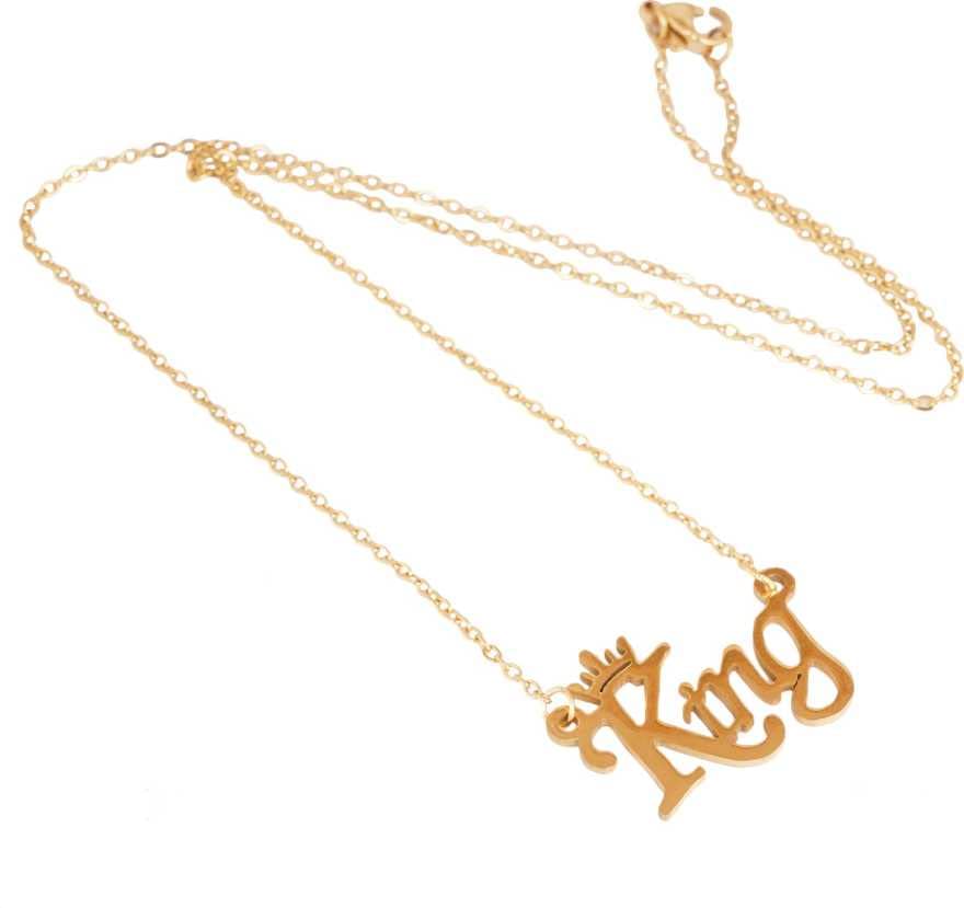ASTRODIDI Fancy & Stylish Trending King Letter Locket With Chain Brass Metal Gold Plated Pendants Unisex Locket (Golden Color)