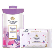 Yardley London Morning Dew Perfumed Talc 250g with Wet Wipes Free