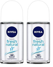 NIVEA Deodorant Roll On, Fresh Natural for Unisex, 50ml (Pack of 2)