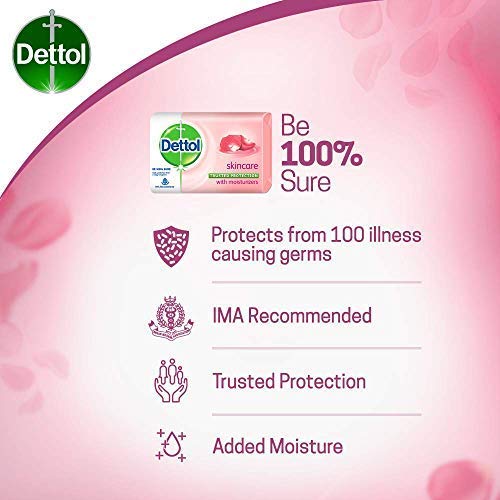 Dettol Skincare Germ Protection Bathing Soap bar, 125gm (Pack of 4)