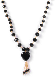 ASTRODIDI Designer Heart Shape Pendant Locket Black Beads and Golden Clamp Fashionable Locket For Girl and Women